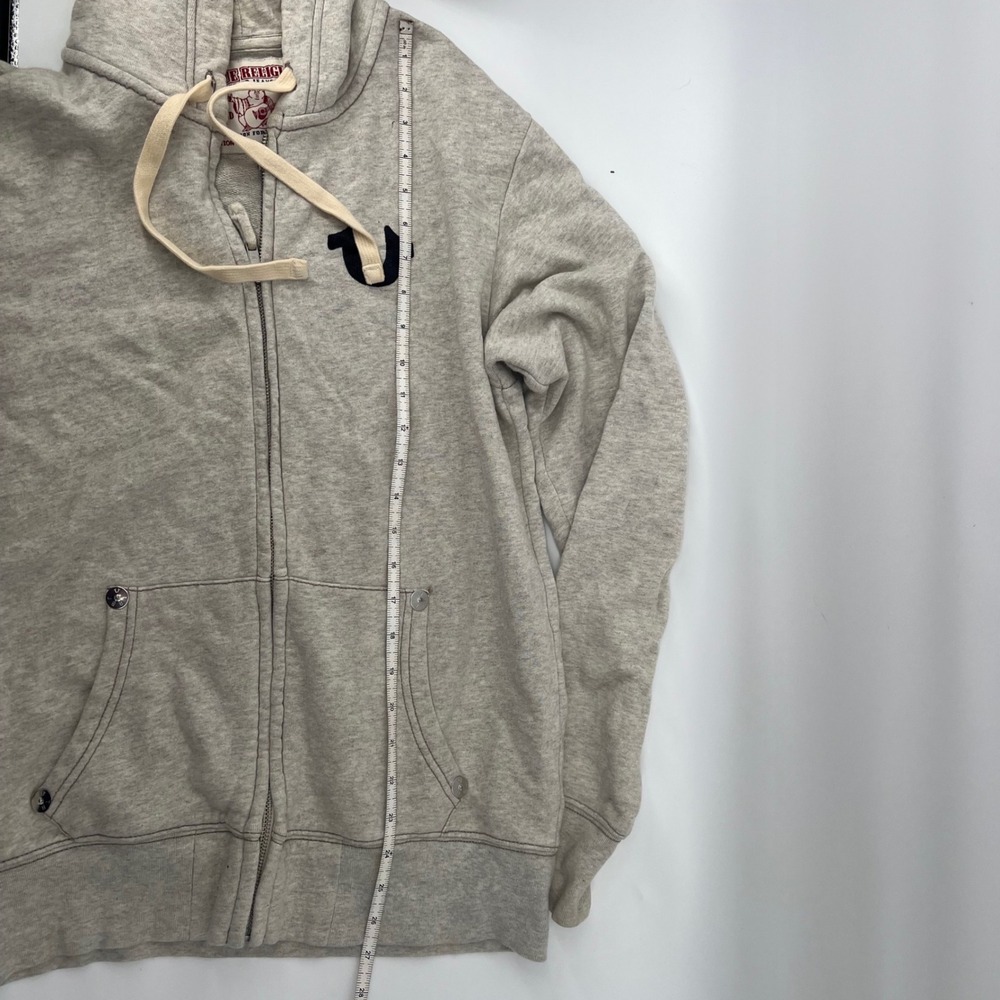 True Religion Mens Heather Gray Buddha World Tour Full Zip Hoodie Sweatshirt S - Picture 9 of 13